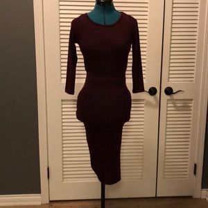 Forever 21 -Tea Length Fitted Blk/Red Dress